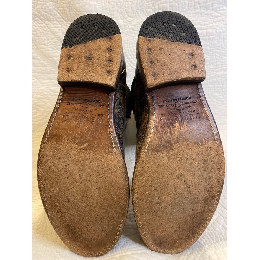 Bed Stu Cobbler Series Distressed Leather Mid Calf Chelsea Boots Brown Womens 9 - Picture 6 of 11